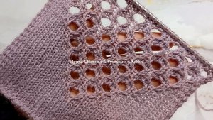 Красивая Ажурная V-образная вставочка на лицевой глади