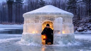 Строю ледяное убежище, чтобы пережить холодную ночь. Бушкрафт