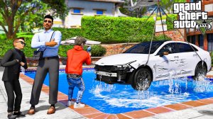 ОТЕЦ И СЫН В GTA 5 - СЫН УТОПИЛ KIA K5 В БАССЕЙНЕ! ВЫТАСКИВАЕМ МАШИНУ ТРОСОМ ИЗ ВОДЫ! 🌊ВОТЕР