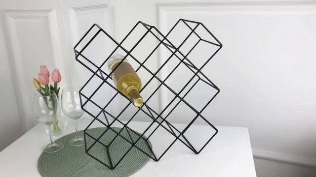 Подставка для винных бутылок GEOMETRY на 12 бутылок, металл, чёрная, 42х15х42 см, AAE323120