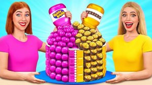 Челлендж с едой: Розовое vs Золотое от Multi DO Smile