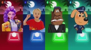 К-Поп Охотники на Демонов 🆚 Крипто Спасатель 🆚 Влад и Ники 🆚 Шериф Лабрадор 🐾 Плитки Хоп