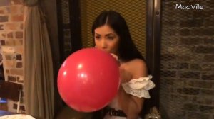 Raspberry Balloon Asian Girl Blowing a Balloon for the Very First Time [get.gt]