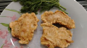 Морской язык в кляре на сковороде