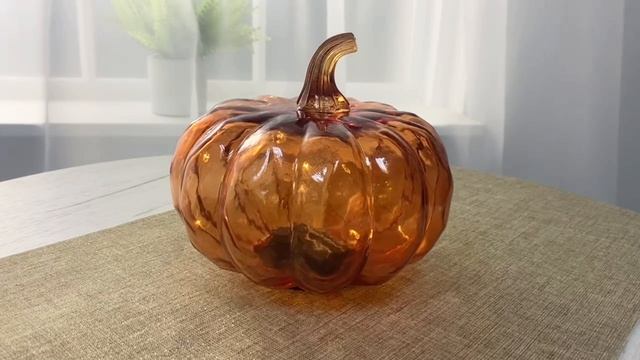 Декоративный светильник ТЫКВА БЕЛЬФОР, стекло, оранжевый, тёплые белые LED-огни, 13 см, ADG000250-2