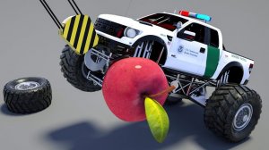 Соберите и замените колеса полицейского внедорожника — выучите цвета