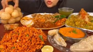 Мукбанг лапша, рис, курица, пельмени  Еда на камеру