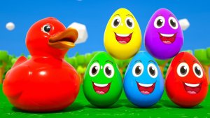 Разноцветные яйца-сюрпризы - Песенка Колеса на автобусе - многое другое - Детские стишки и песенки