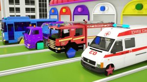 Песенка Колеса на автобусе — Детская песенка про смену цвета машины скорой помощи и пожарной машины