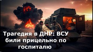 Трагедия в ДНР: ВСУ били прицельно по госпиталю