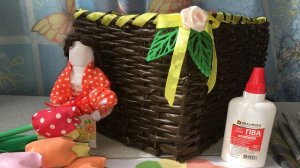 Из газетных трубочек: коробка для рукоделия  DIY Мастер-класс