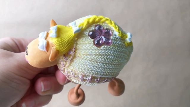 Копилка ОВЕЧКА В ТРИКОТАЖЕ малая, 8х5х6.5 см, разные модели, Е94508