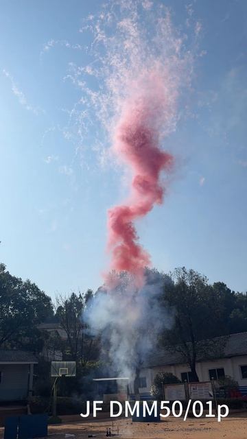 Одиночный Дневной салют, Розовый столб дыма с эффектом лапши JFDMM50/01p 1 залп 2 дюйма