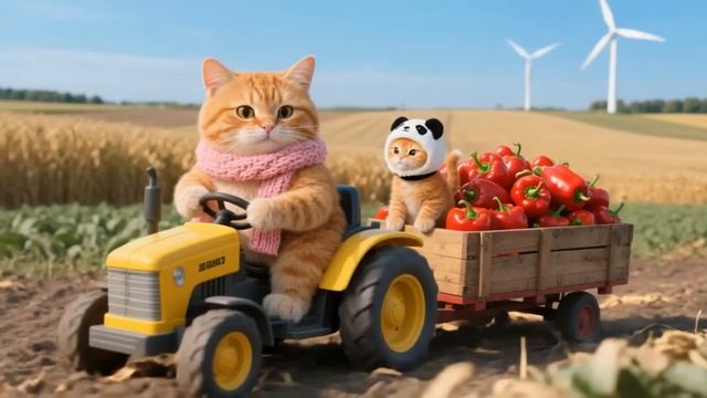 Путешествие мечты котенка в тигровой шапке с мамой и папой-кошками к Великой Китайской стене 🐾 Исто смотреть онлайн