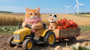 Путешествие мечты котенка в тигровой шапке с мамой и папой-кошками к Великой Китайской стене 🐾 Исто