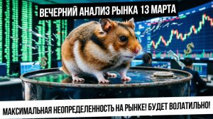 Вечерний анализ рынка 13 марта. Максимальная неопределенность на рынке к пятнице! Коррекция в валюте