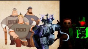 Три богатыря против Slasher, 1X1X1X1 и Raieder 
(оригинал песня круче тучи)