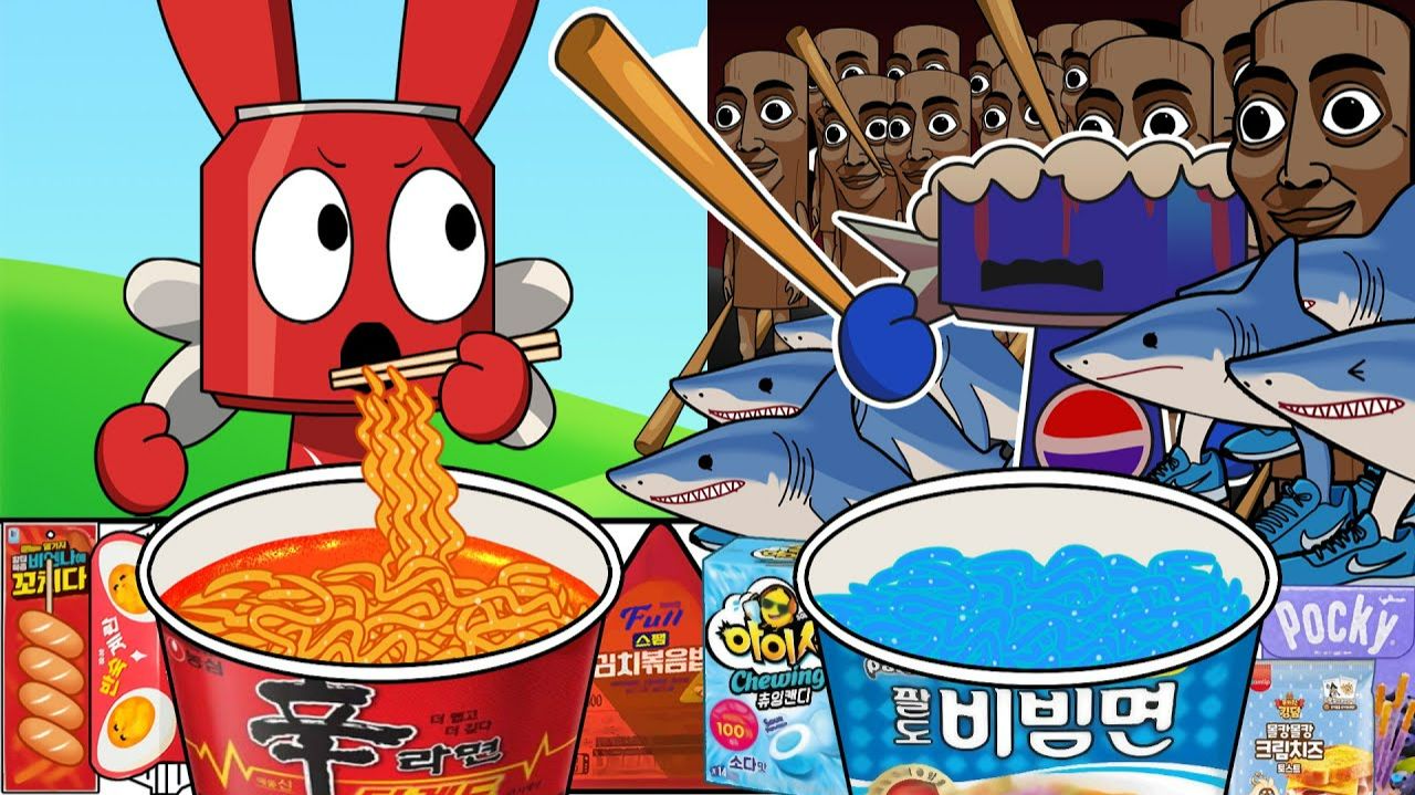 КОКА ПРОТИВ ПЕППИ В МАГАЗИНЕ У ДОМА КРАСНО СИНИЙ МУКБАНГ