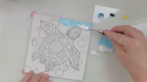 Медитативное рисование. Живописная черепашка из геометрических фигур.