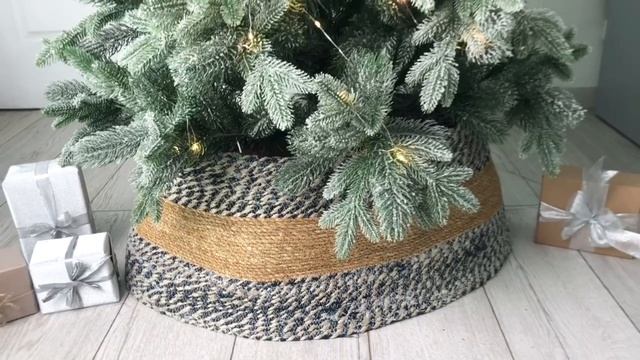 Плетёная корзина для декорирования основания ели ТИССАЖ БЛЮ, 26х70 см, 1142094