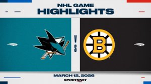 13.03.2026 | ОБЗОР МАТЧА | Бостон Брюинз - Сан-Хосе Шаркс | Highlights