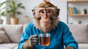 Макака готовит себе чай часть 1