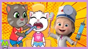 Маша и Медведь vs Говорящий Том и Друзья.Битва Стоматологов.Кто Лучше Вылечит Зубки