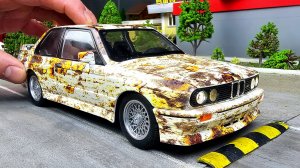 Ржавая BMW M3 E30 1/24 моделька со светом и звуком. Про машинки