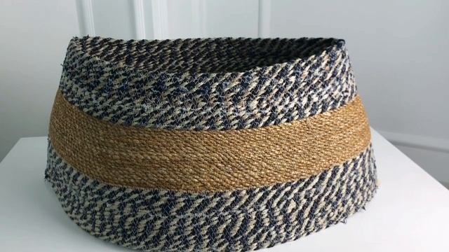 Плетёная корзина для декорирования основания ели ТИССАЖ БЛЮ, 26х50 см, 1142093