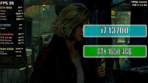GTX 1650 +  i7 13700 5.2GHz  Resident Evil Requiem - 4K