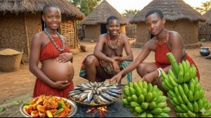 Жизнь в Кенийской глубинке. Жарим бананы и рыбу. Ужин на реке