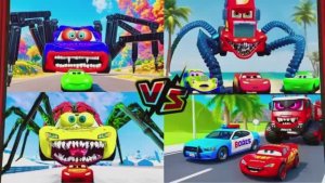 ПАУКИ ТАЧКИ 🆚 МОЛНИЯ МАККУИН — КТО ПОБЕДИТ? 🕷️ Плитки Хоп Музыкальная Битва