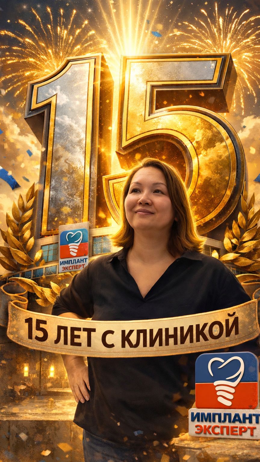 15 лет обсуживаюсь в Имплант Эксперт, отзыв пациентки Анар Ярославны 4к
