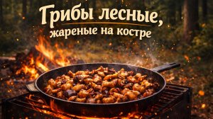 Грибы лесные  жареные на костре