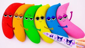 Мультики для детей и малышей. Делаем из кинетического песка бананы и многое другое.