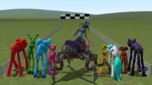 Какой Улыбающийся Зверек Выиграет У Прототипа В Гонке Poppy Playtime В Garrys Mod