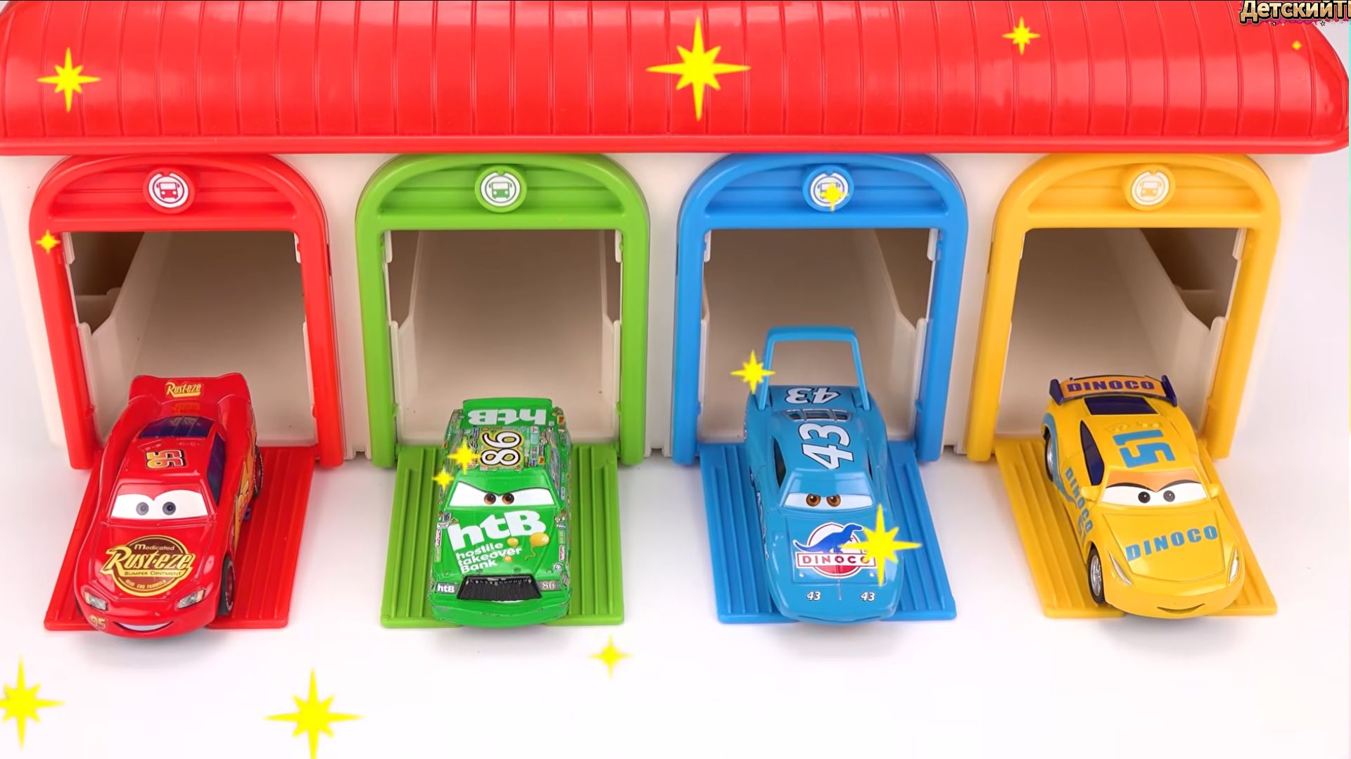 Молния Маквин vs Автобус Тайо! Игрушки Дисней Мультики для детей