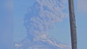 Вулкан Шивелуч снова выбросил столб пепла