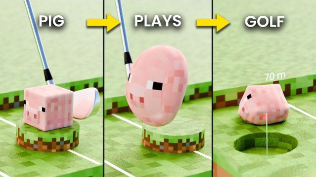 ФИЗИКА В МАЙНКРАФТЕ! ИГРАЕМ В ГОЛЬФ СВИНЬЕЙ ИЗ MINECRAFT 🐷⛳🏌️♀️!!! РЕАЛИСТИЧНАЯ ФИЗИКА МАЙНКРАФТ!