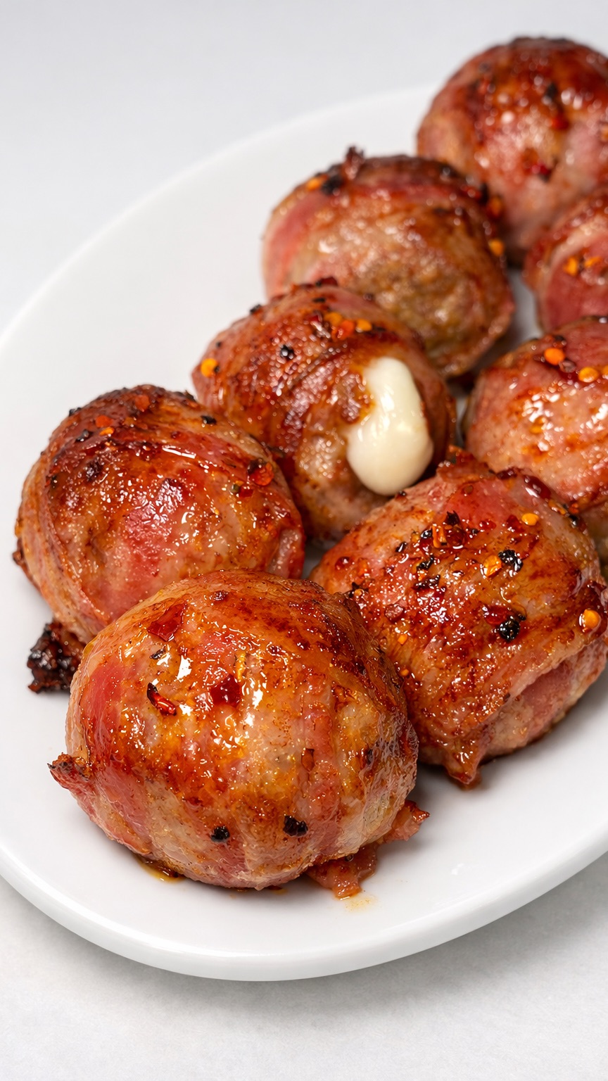 Фрикадельки в беконе с моцареллой