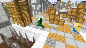 НАДО СПАСТИСЬ ОТ МОНСТРОВ МОРСКИХ ОБИТАТЕЛЕЙ И ТУАЛЕТА В МАЙНКРАФТЕ