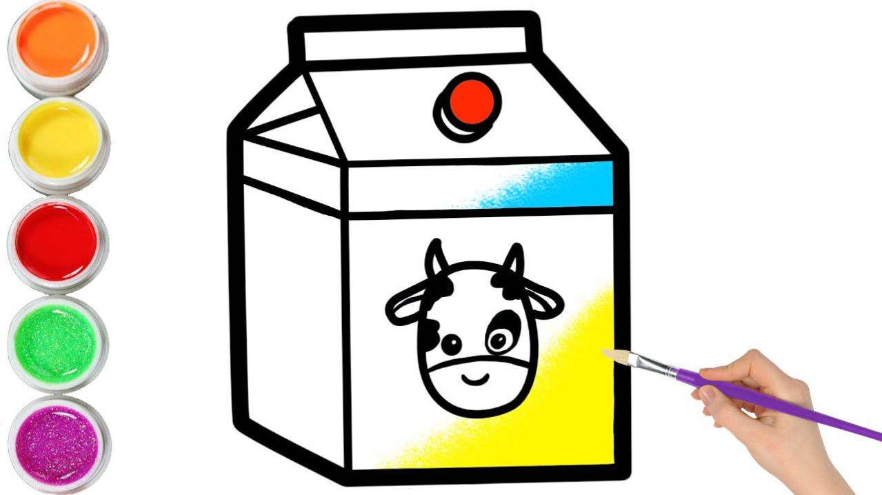 Как нарисовать ПАКЕТ МОЛОКА поэтапно для детей/Уроки рисования