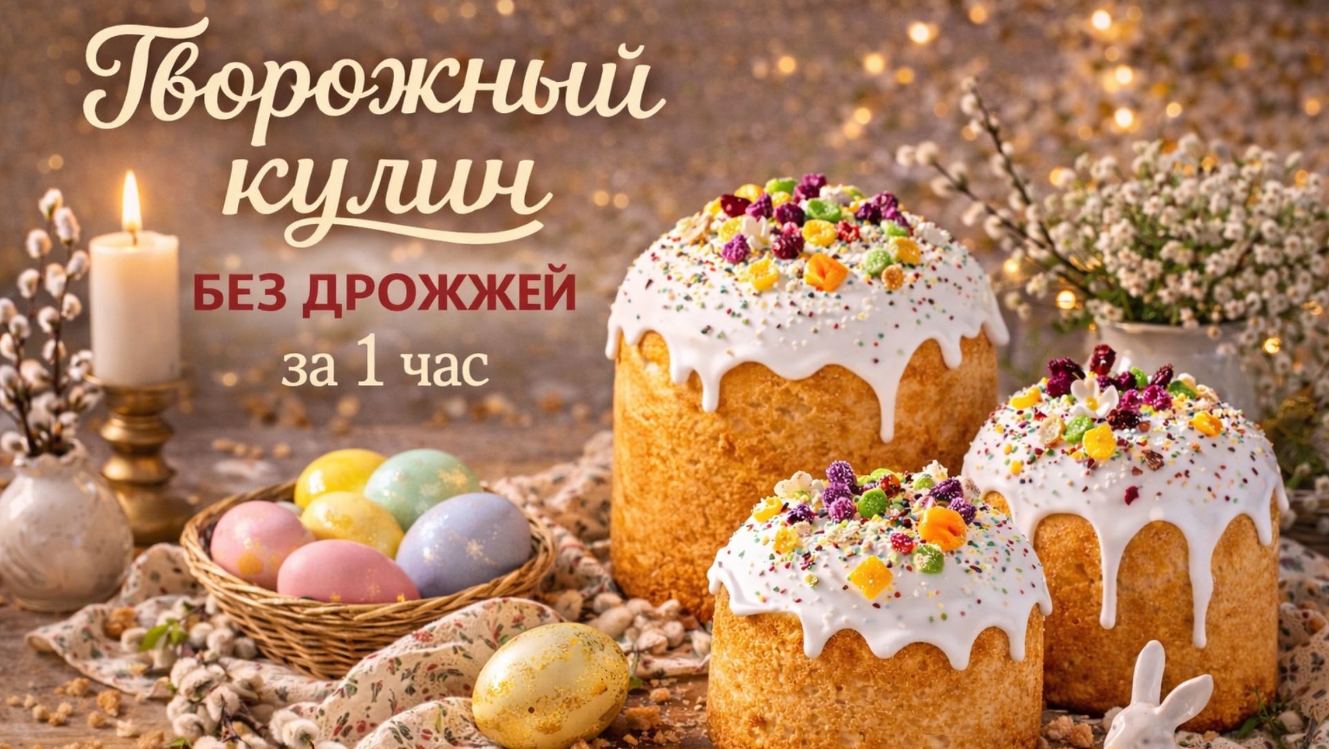 ИДЕАЛЬНЫЙ ТВОРОЖНЫЙ КУЛИЧ ❗ НЕ ТРЕСКАЕТСЯ | без дрожжей за 1 час