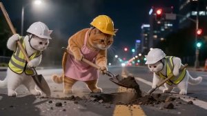 Рыжий котенок везде опаздывал! Мама Кошка работала всю ночь ради него