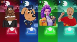 ВЛАД И НИКИ против Охотника на Демонов! 🎸🔥 Шериф Лабрадор и Крипто в Tiles Hop EDM Rush