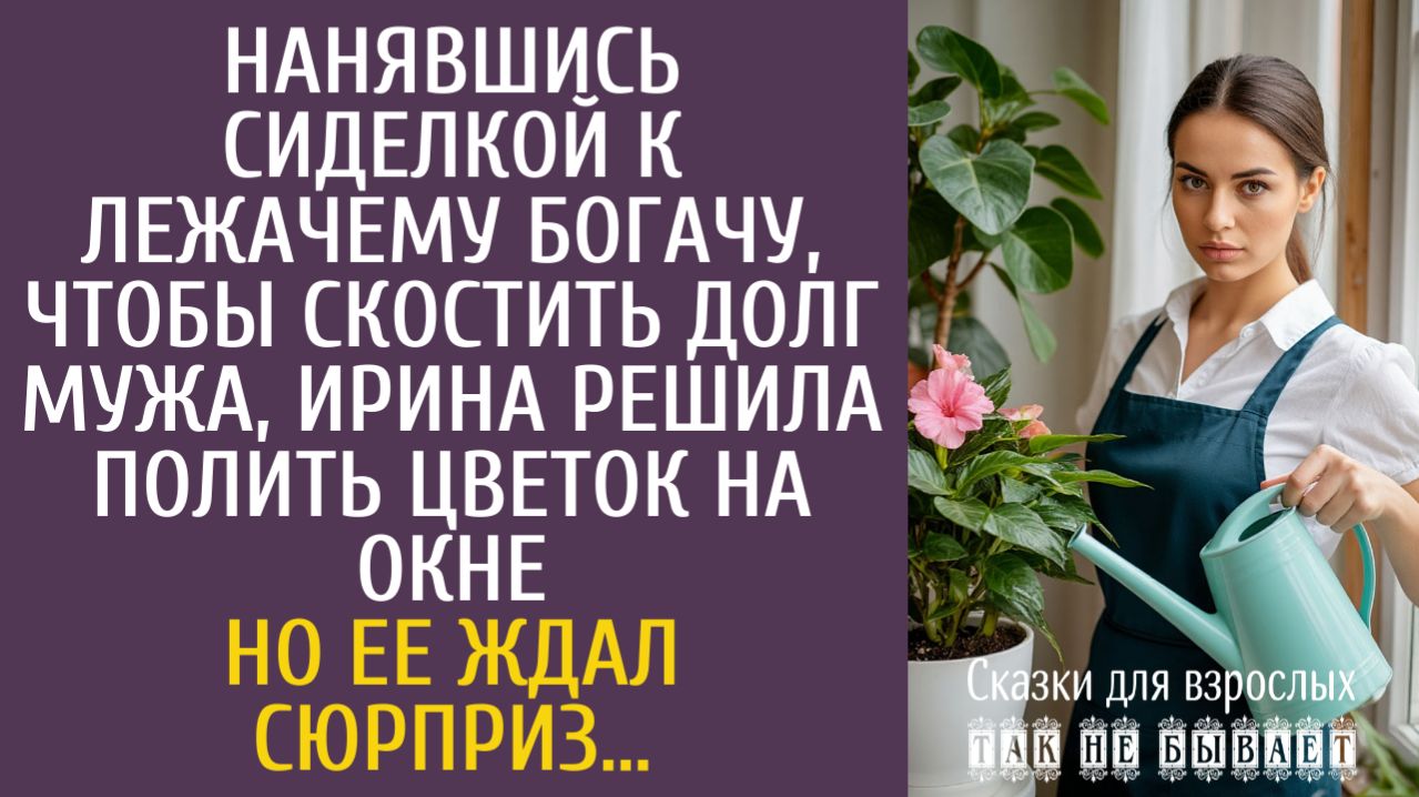 Истории из жизни Нанявшись сиделкой к лежачему богачу чтобы скостить долг мужа, решила полить цветок