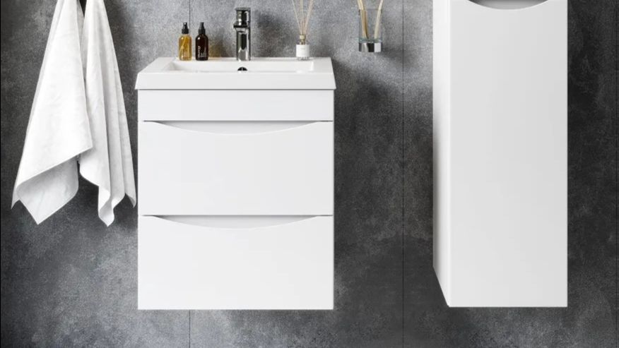 Тумба с раковиной AURA Андрея 58-2 пд подвесная белая