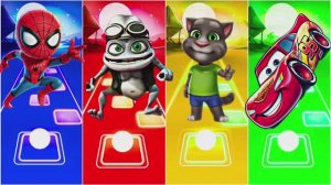 Человек-Паук 🆚 Крейзи Фрог 🆚 Говорящий Том 🆚 Молния Маккуин 🎶 Плитки Хоп Битва