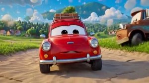 Красная машинка и грузовичок