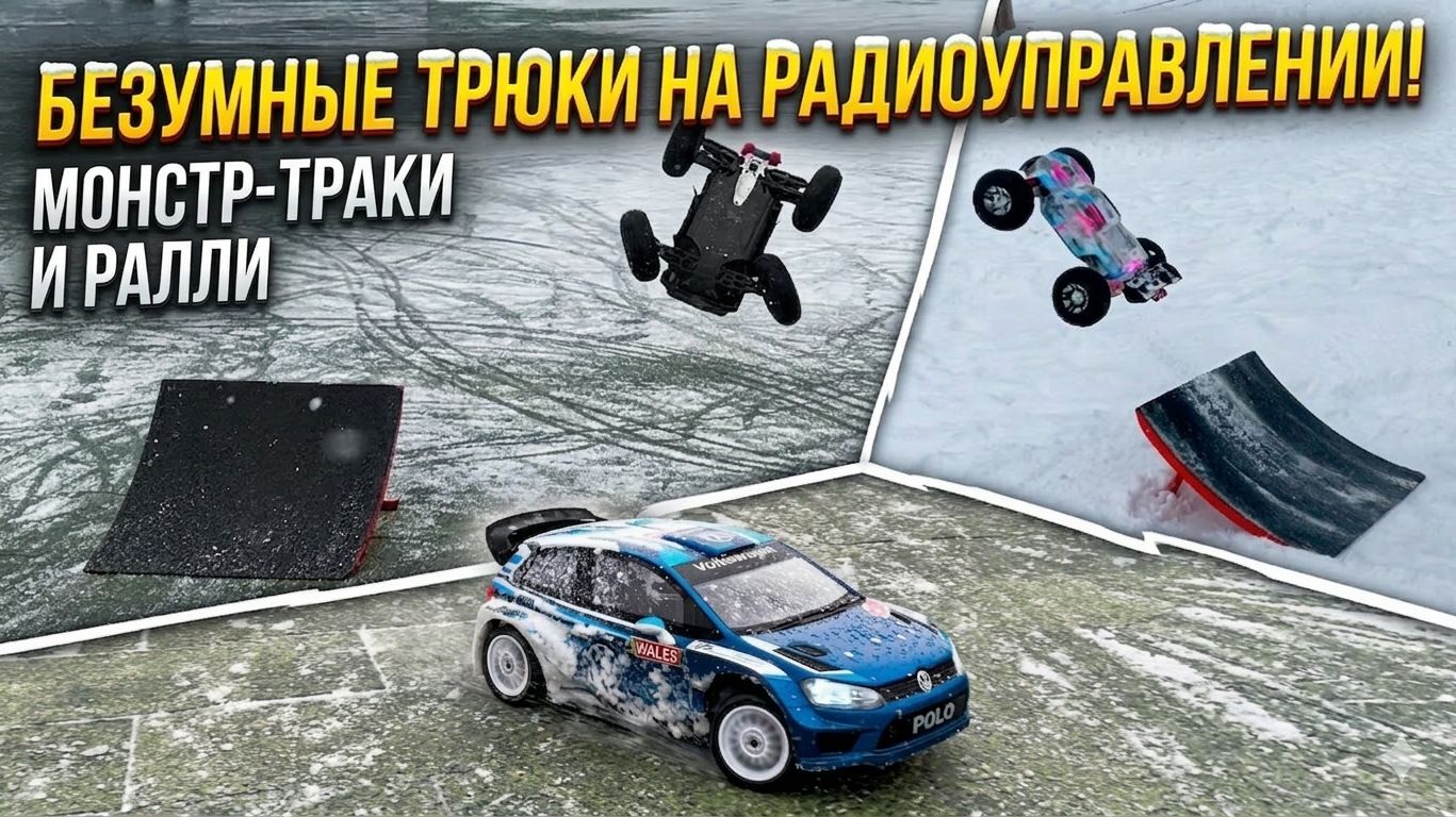 БЕЗУМНЫЕ ТРЮКИ НА РАДИОУПРАВЛЕНИИ. МОНСТР-ТРАКИ И РАЛЛИ.